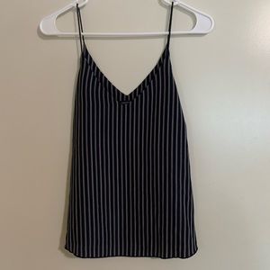 Forever 21 S Striped Blue, Tan, and White Tank Top Blouse
